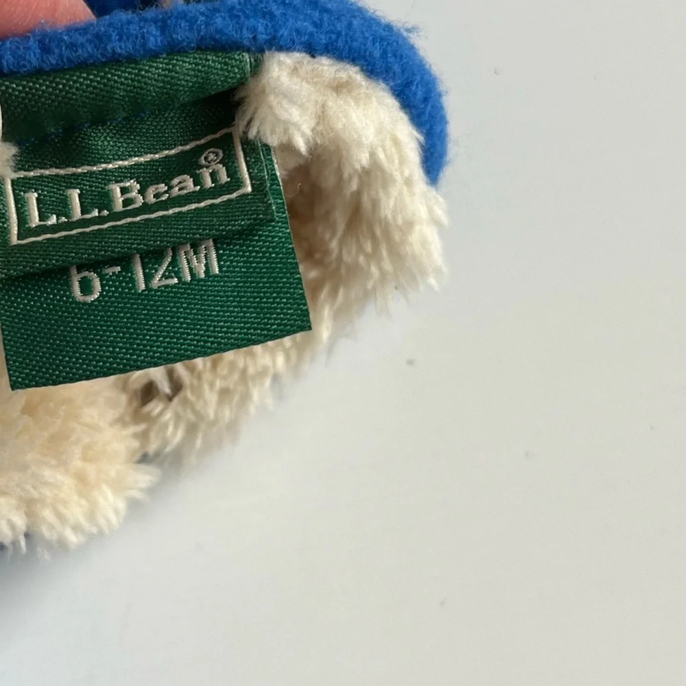 L.L. Bean Royal Blue and Navy Kids Fleece Pom Hat with Mittens